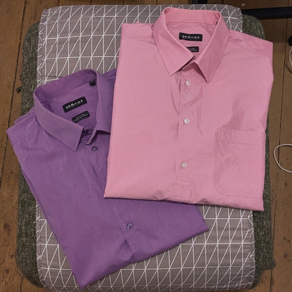 Elegant Pink and Purple Men's Button Down Shirts